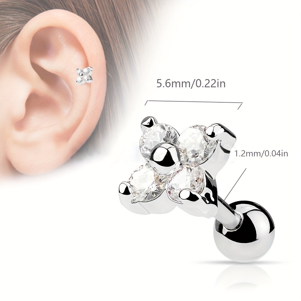 Multicolor Flower CZ Stud Earrings 316 for Daily Wear